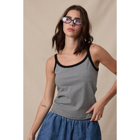 Black Striped Tank Top