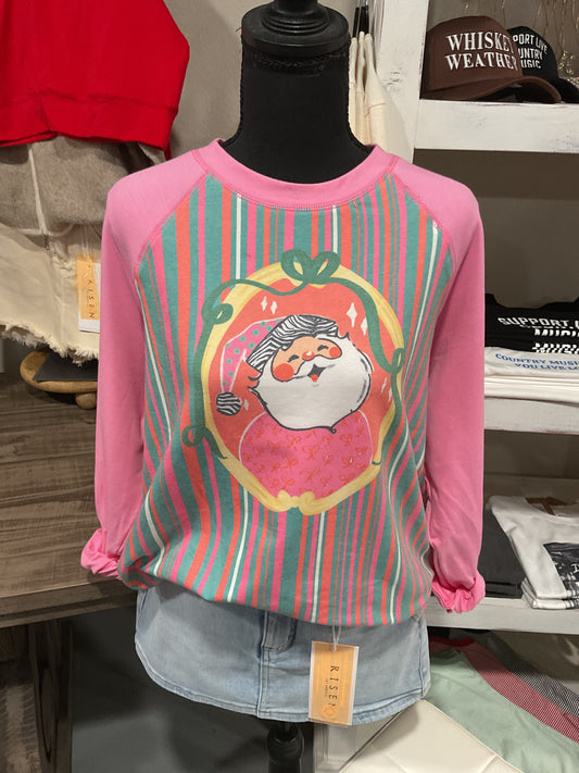 Bubblegum Pink Santa Lightweight Sweatshirt