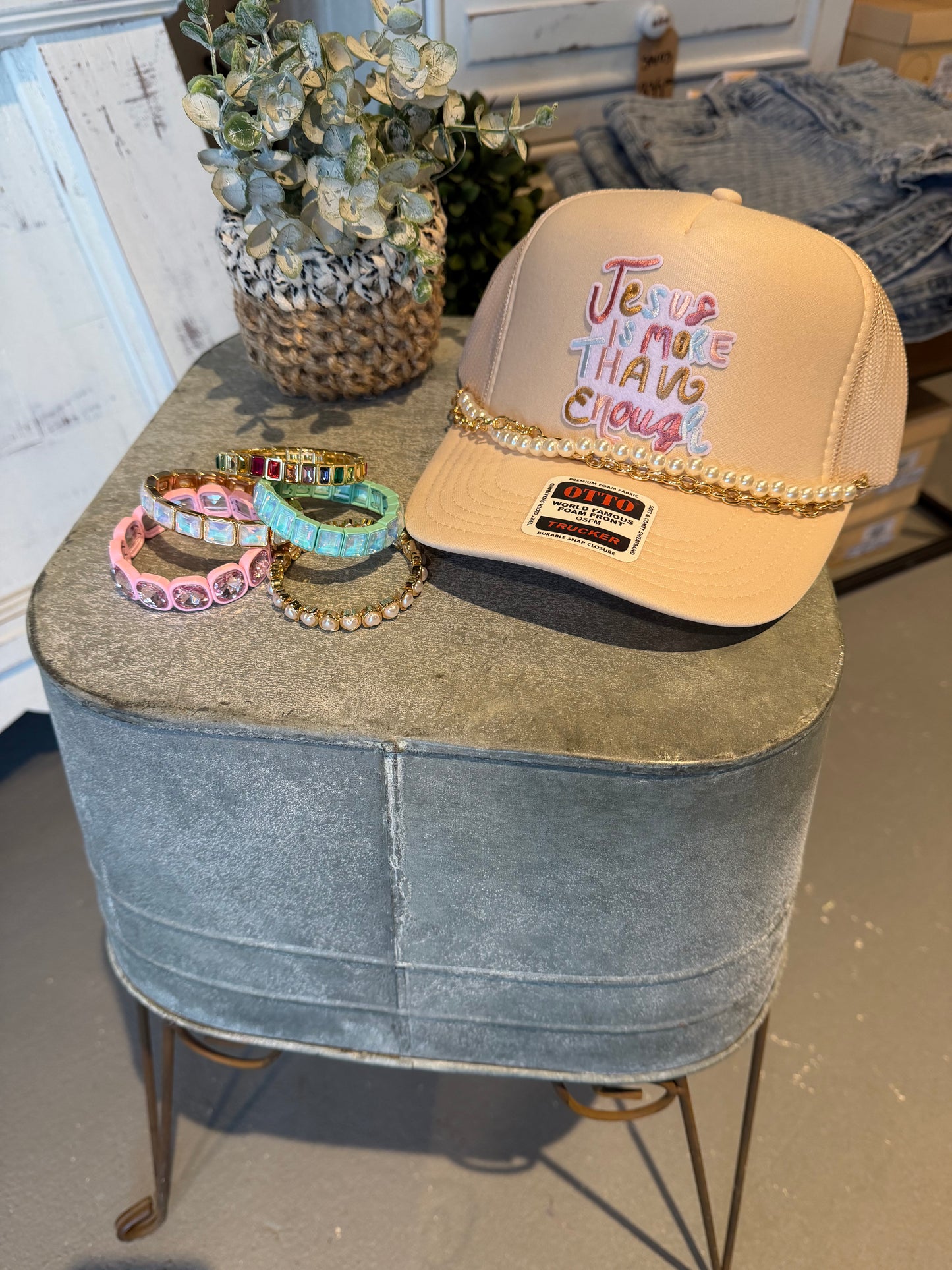 Jesus is More than Enough Hat w/chain