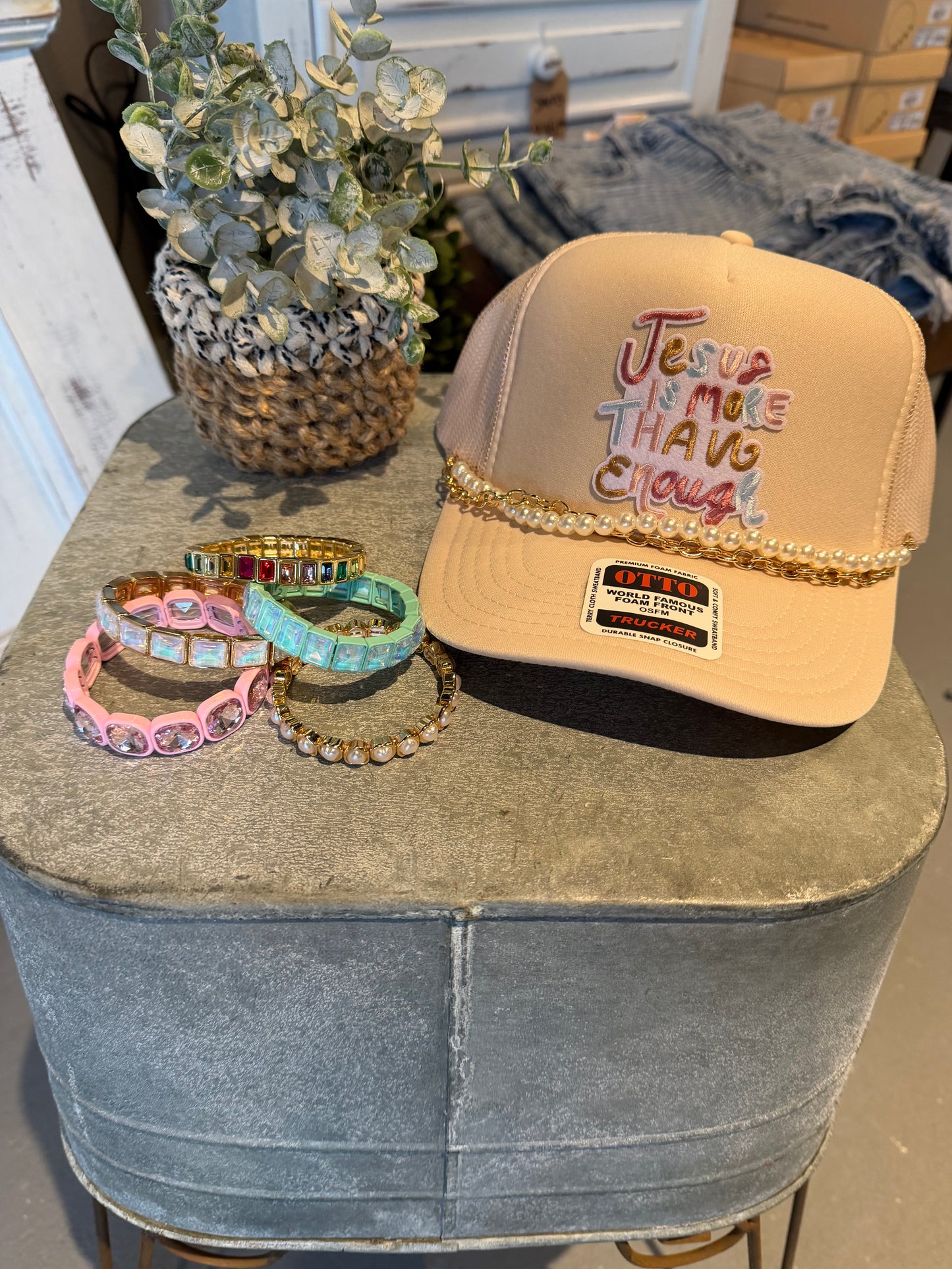 Jesus is More than Enough Hat w/chain