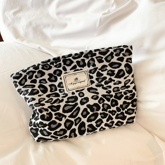 Black Leopard Makeup Bag